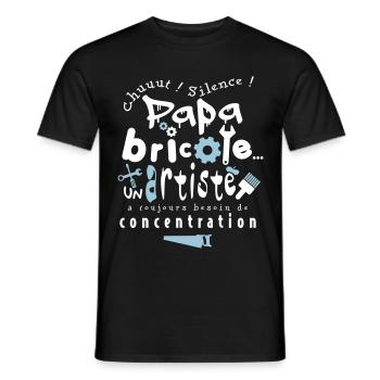 papa bricoleur - T-shirt homme - noir - Devant - AI Model Male 178 light (178cm)