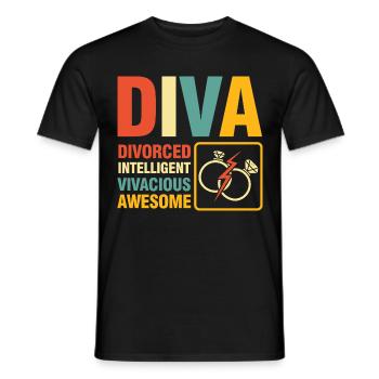 Diva Divorced Inteligent Vivacious Awesome - Männer T-Shirt - Schwarz - Vorne - AI Model Male 178 light (178cm)