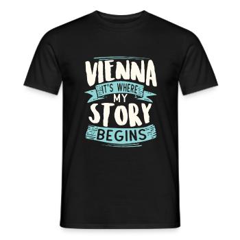 Vienna it's where my story begins - Men's T-Shirt - black - Front - AI Model Male 178 light (178cm)