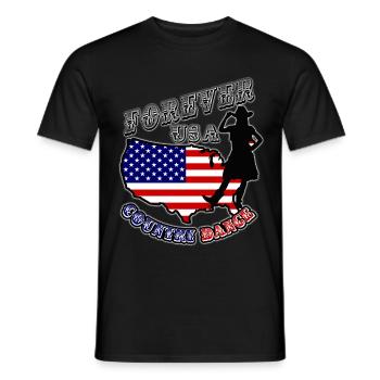 forever usa country dance - T-shirt homme - noir - Devant - AI Model Male 178 light (178cm)