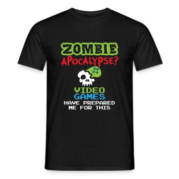Gamer Zombies Videospieler Controller Geschenk - Männer T-Shirt - Schwarz - Vorne - AI Model Male 178 light (178cm)