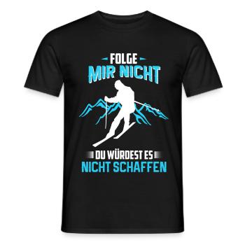 skifahren - Männer T-Shirt - Schwarz - Vorne - AI Model Male 178 light (178cm)
