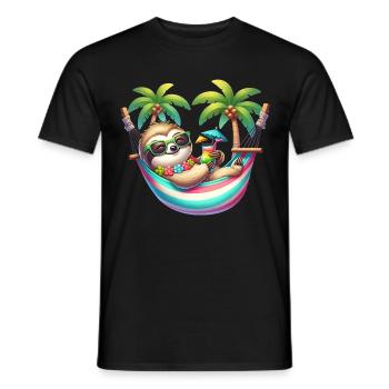 Urlaub Glückseligkeit Faultier Faul für einen - Männer T-Shirt - Schwarz - Vorne - AI Model Male 178 light (178cm)