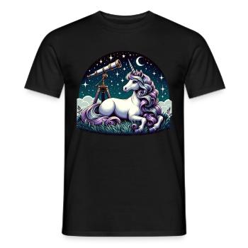 Mystische Einhorn-Sternschnuppe Sterne - Männer T-Shirt - Schwarz - Vorne - AI Model Male 178 light (178cm)