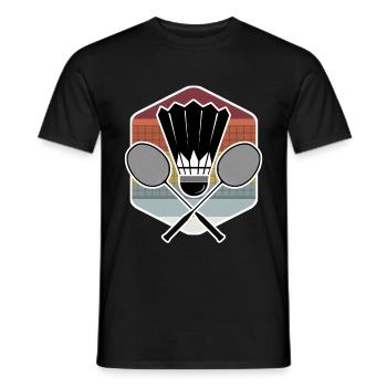 Badminton Federball - Männer T-Shirt - Schwarz - Vorne - AI Model Male 178 light (178cm)