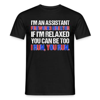 Drôle de feu d’artifice pyrotechnicien disant - T-shirt homme - noir - Devant - AI Model Male 178 light (178cm)