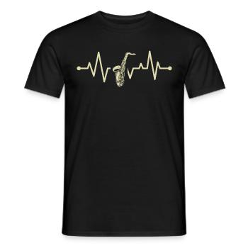 Saxophone à battement de cœur - T-shirt homme - noir - Devant - AI Model Male 178 light (178cm)