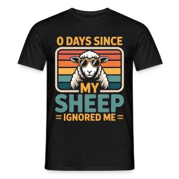 0 jours depuis que mes moutons m’ont ignoré Éleveur de moutons - T-shirt homme - noir - Devant - AI Model Male 178 light (178cm)
