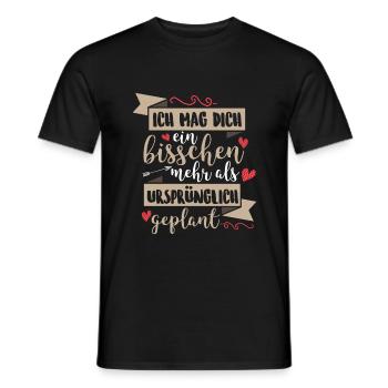 Ich mag dich ein bisschen mehr als geplant - Männer T-Shirt - Schwarz - Vorne - AI Model Male 178 light (178cm)
