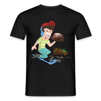 Militaria Sondler Chasse au trésor pour les reliques de la Seconde Guerre mondiale - T-shirt homme - noir - Devant - AI Model Male 178 light (178cm)