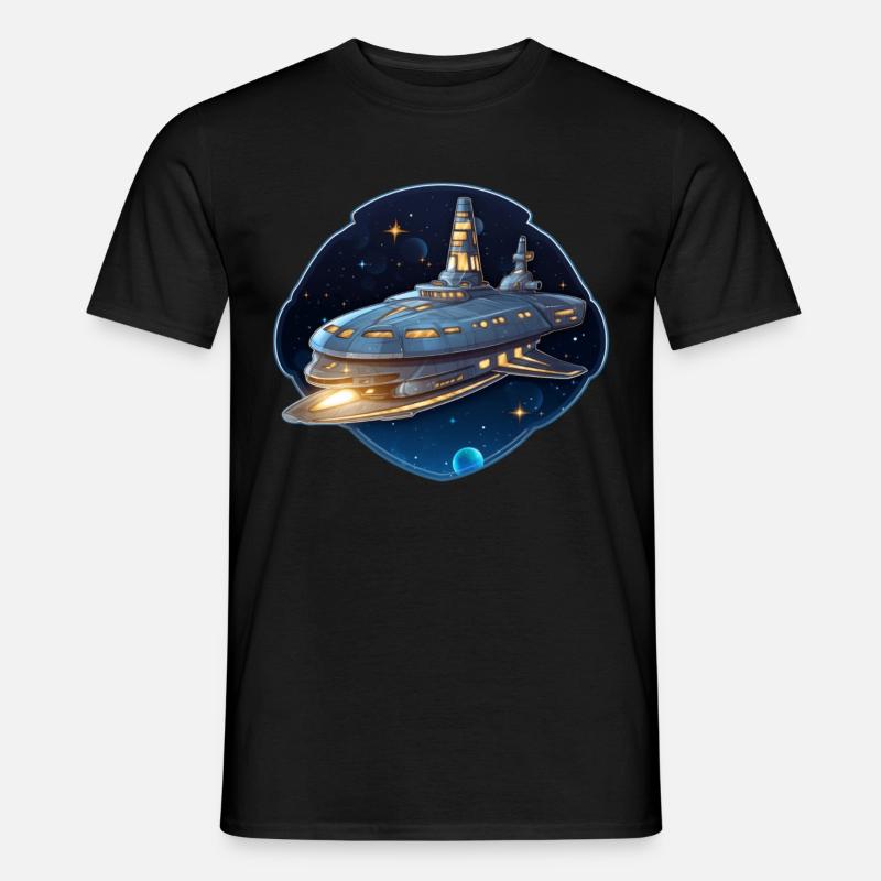 Raumschiff - Männer T-Shirt - Schwarz