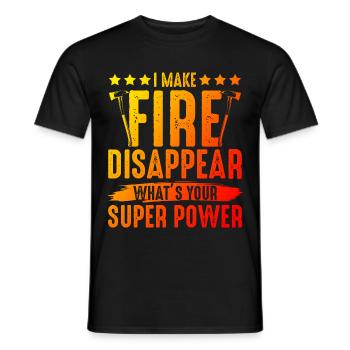 Fireman Power dit - T-shirt homme - noir - Devant - AI Model Male 178 light (178cm)