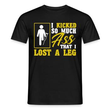 Handicap Amputee Amputation Prosthetic Leg - Men's T-Shirt - black - Front - AI Model Male 178 light (178cm)