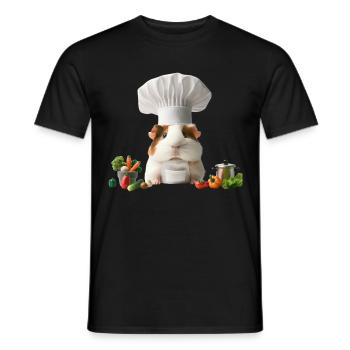 Chef Guinea Pig’s Gourmet Kitchen - Männer T-Shirt - Schwarz - Vorne - AI Model Male 178 light (178cm)