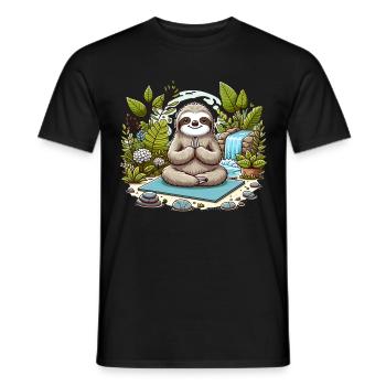 Yoga Relax Faultier Entspannen Chillen - Männer T-Shirt - Schwarz - Vorne - AI Model Male 178 light (178cm)