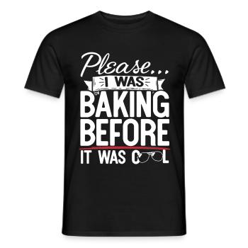 Please I Was Baking Before - Men's T-Shirt - black - Front - AI Model Male 178 light (178cm)
