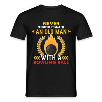 Bowling bowler Old man pension gift pensioner - Men's T-Shirt - black - Front - AI Model Male 178 light (178cm)