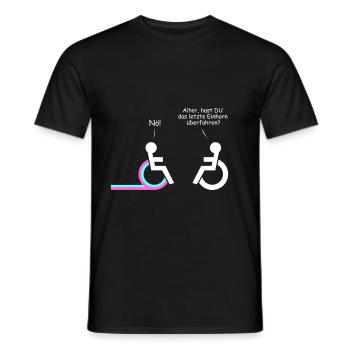 Rollstuhl Letzte Einhorn überfahren Geschenk retro - Männer T-Shirt - Schwarz - Vorne - AI Model Male 178 light (178cm)