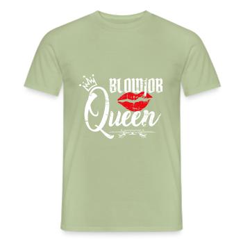 Blowjob Queen Vintage Schniblow lustiges Geschenk - Männer T-Shirt - Sage - Vorne - AI Model Male 178 light (178cm)