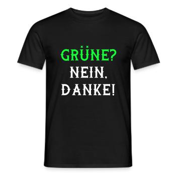 Grüne nein Danke retro Politik Statement - Männer T-Shirt - Schwarz - Vorne - AI Model Male 178 light (178cm)
