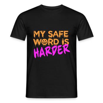 Halloween BDSM Mein Sicherheitswort ist härter Pap - Männer T-Shirt - Schwarz - Vorne - AI Model Male 178 light (178cm)