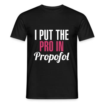 CRNA I stellt den Beweis in Propofol Scrub Life Me - Männer T-Shirt - Schwarz - Vorne - AI Model Male 178 light (178cm)