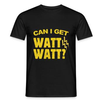 Génie électrique Puis-je obtenir un watt? Électrique - T-shirt homme - noir - Devant - AI Model Male 178 light (178cm)