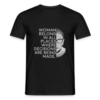 RBG Solidarity Equal Rights Humanitarian Ruth - Men's T-Shirt - black - Front - AI Model Male 178 light (178cm)