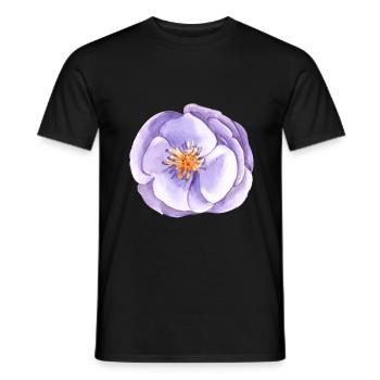 Aquarelle fleurie demoiselle d'honneur roses roses nuptiale - T-shirt homme - noir - Devant - AI Model Male 178 light (178cm)