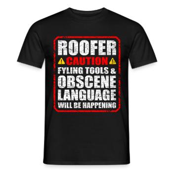 roofer - Men's T-Shirt - black - Front - AI Model Male 178 light (178cm)