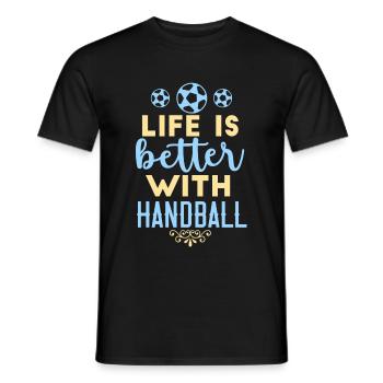 La vie est meilleure avec le gardien de handball Deutschla - T-shirt homme - noir - Devant - AI Model Male 178 light (178cm)