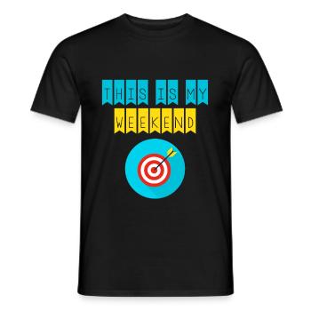Dies ist mein Wochenende Bogenschießen Spieler - Männer T-Shirt - Schwarz - Vorne - AI Model Male 178 light (178cm)