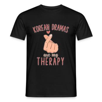 Les drames coréens sont ma thérapie Kdrama-Lieb - T-shirt homme - noir - Devant - AI Model Male 178 light (178cm)