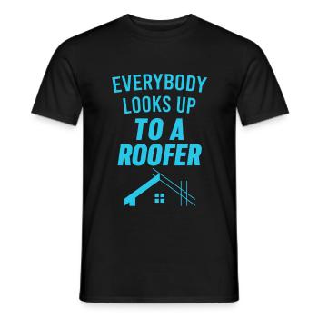 Tout le monde se tourne vers un couvreur Welder Tischle - T-shirt homme - noir - Devant - AI Model Male 178 light (178cm)