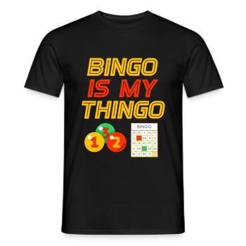 Bingo Is My Thingo Player Gambling Game Lotte - Men's T-Shirt - black - Front - AI Model Male 178 light (178cm)