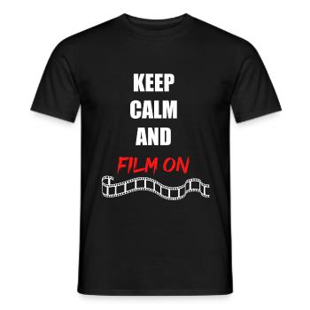 Keep Calm Film On Film Regisseur Kino Theater Film - Männer T-Shirt - Schwarz - Vorne - AI Model Male 178 light (178cm)