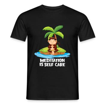 Bouddhisme La méditation est spirituelle pour prendre soin de soi - T-shirt homme - noir - Devant - AI Model Male 178 light (178cm)