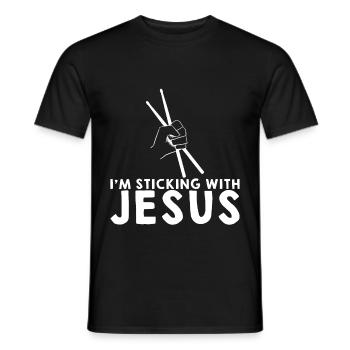 I'm Sticking With Jesus - Men's T-Shirt - black - Front - AI Model Male 178 light (178cm)
