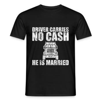 Le chauffeur ne transporte pas d’argent il est marié 3 - T-shirt homme - noir - Devant - AI Model Male 178 light (178cm)
