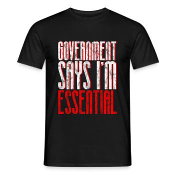 Le gouvernement dit que je suis essentiel 6 - T-shirt homme - noir - Devant - AI Model Male 178 light (178cm)