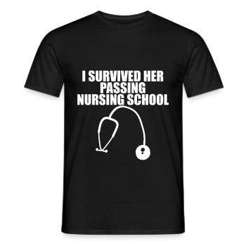 I Survived Her Passing Nursing School 11 - Men's T-Shirt - black - Front - AI Model Male 178 light (178cm)