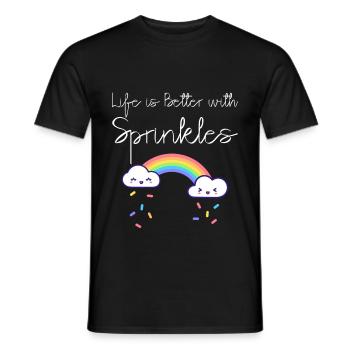 La vie est meilleure avec des saupoudrages 11 - T-shirt homme - noir - Devant - AI Model Male 178 light (178cm)