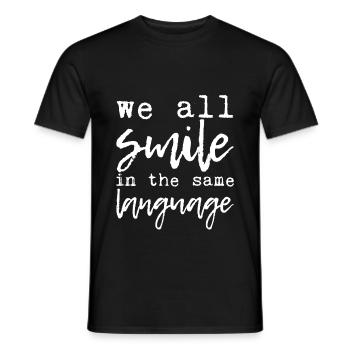 We all smile in the same language 7 - Men's T-Shirt - black - Front - AI Model Male 178 light (178cm)