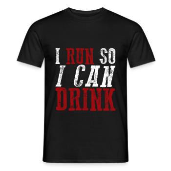 I Run So I Can Drink 3 - Men's T-Shirt - black - Front - AI Model Male 178 light (178cm)