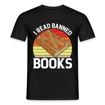 J’ai lu des livres interdits 38 - T-shirt homme - noir - Devant - AI Model Male 178 light (178cm)