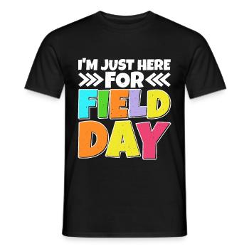 Je suis juste ici pour le jour 24 sur le terrain - T-shirt homme - noir - Devant - AI Model Male 178 light (178cm)