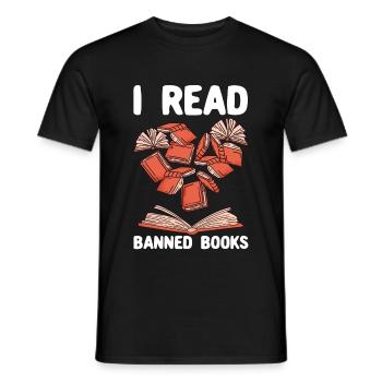 I read banned Books 47 - Men's T-Shirt - black - Front - AI Model Male 178 light (178cm)