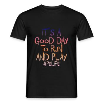 It's A Good Day To Run And Play 3 - Men's T-Shirt - black - Front - AI Model Male 178 light (178cm)