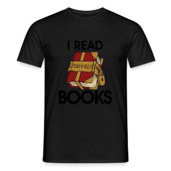 J’ai lu des livres interdits 51 - T-shirt homme - noir - Devant - AI Model Male 178 light (178cm)