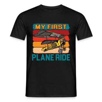 My First Plane Ride 38 - Men's T-Shirt - black - Front - AI Model Male 178 light (178cm)